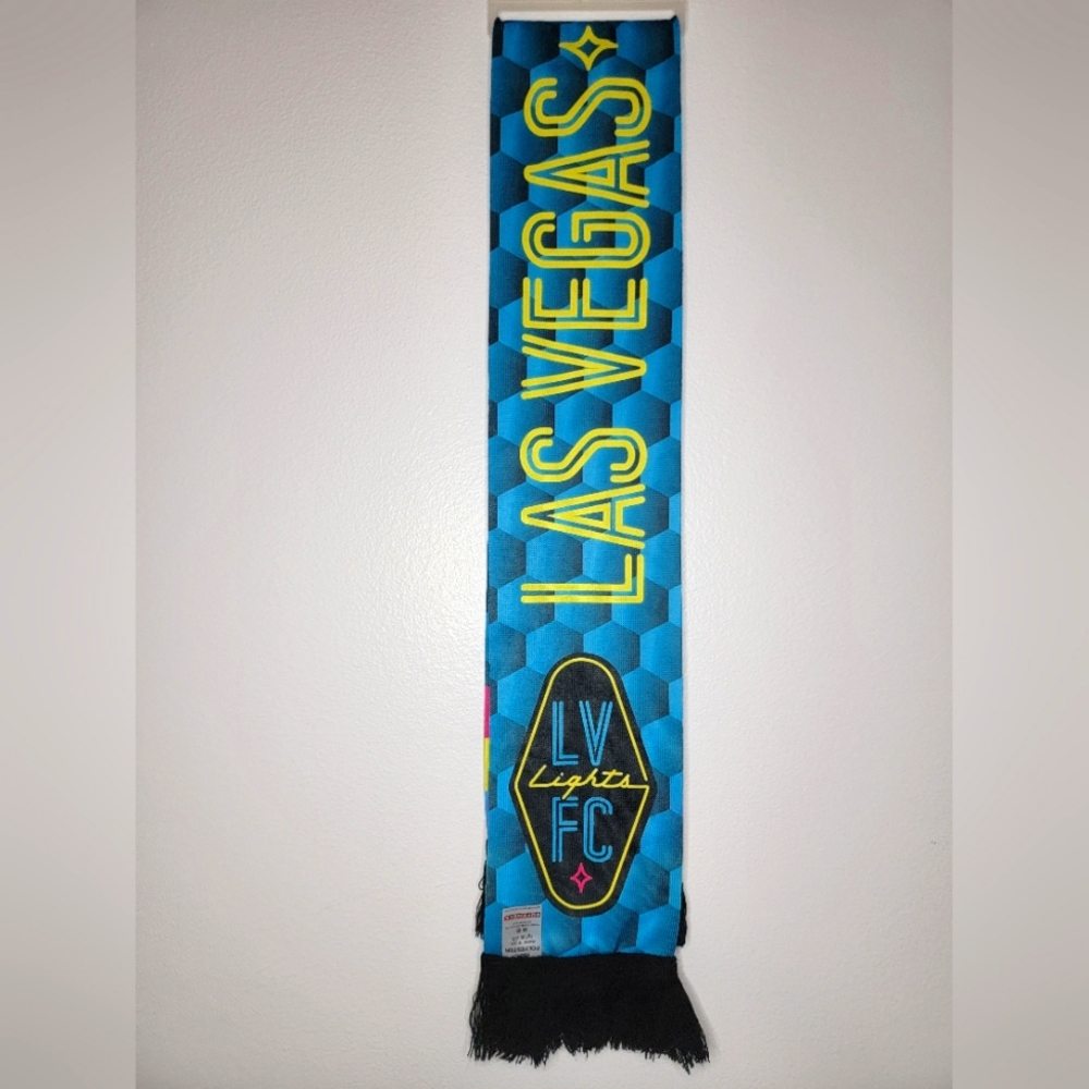Las Vegas LV Lights Soccer FC Scarf Shawl Rainbow Pride Blue Winter Mens Womens